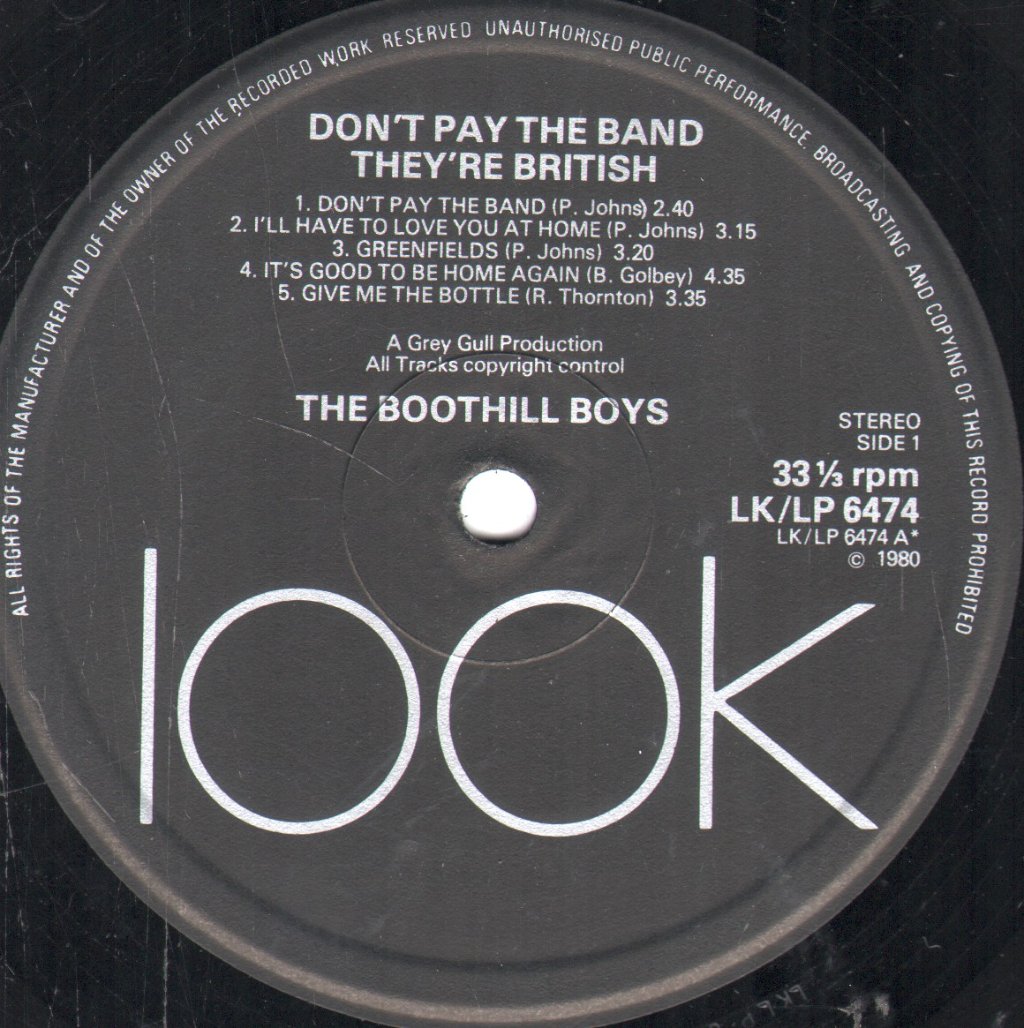 Boothill Boys - Don't Pay The Band - They're British - Lp