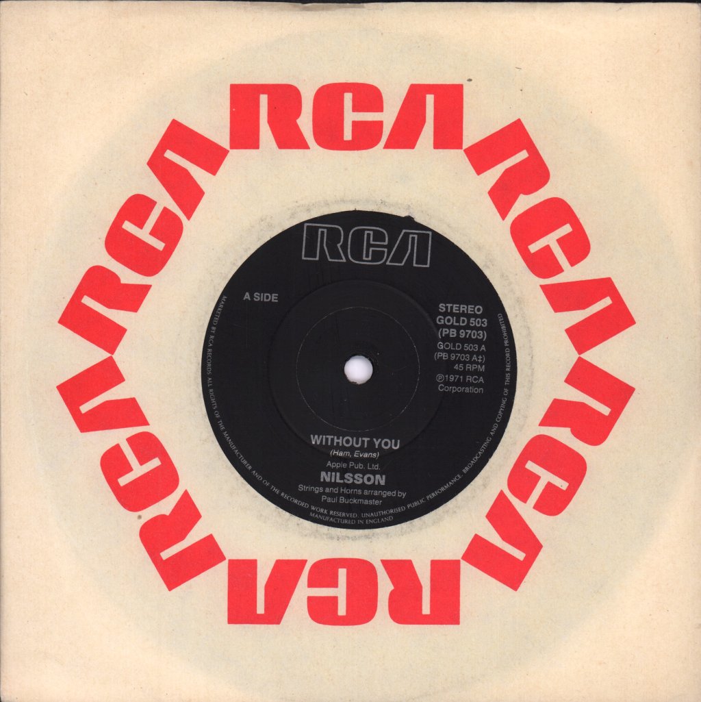 Harry Nilsson - Without You - 7 Inch