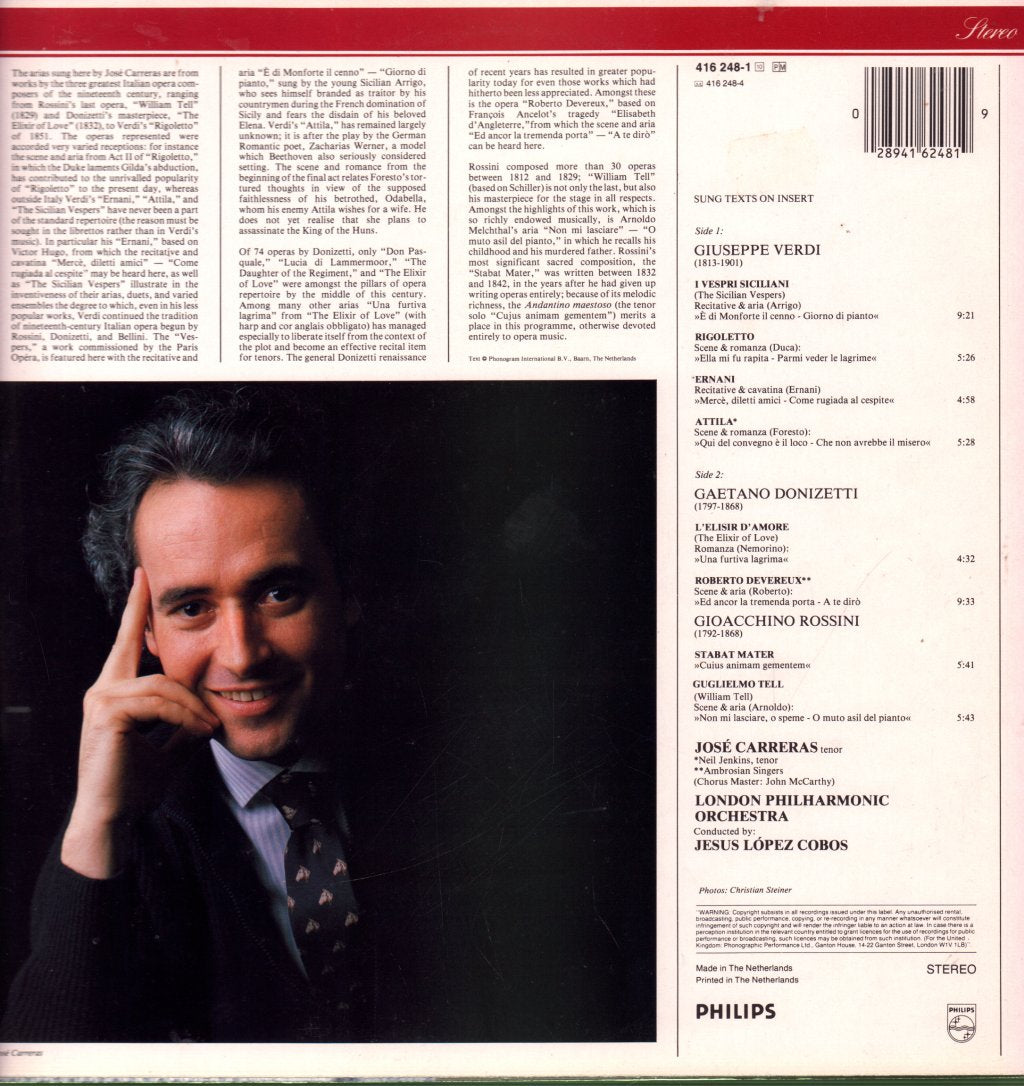 Jose Carreras - Verdi  Donizetti Rossini - Lp