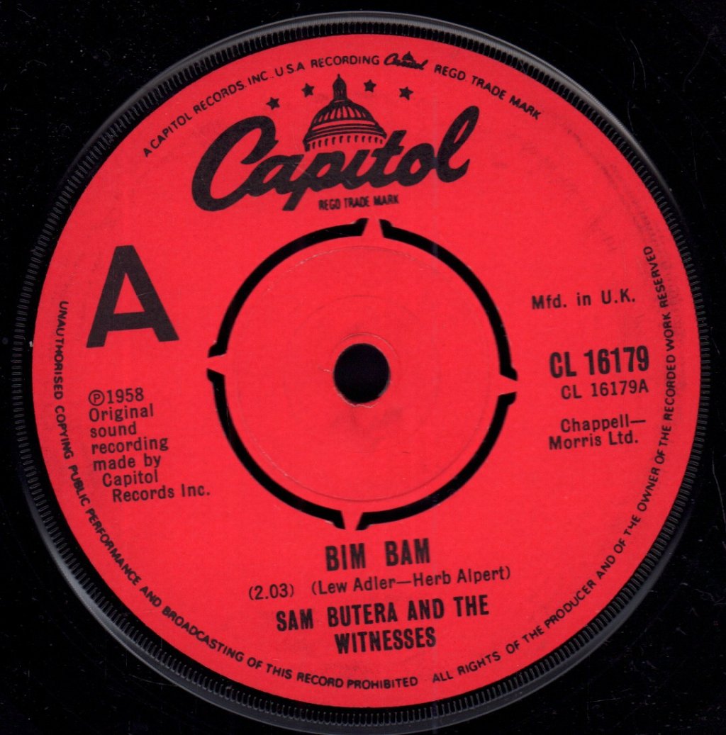 Sam Butera And The Witnesses - Bim Bam - 7 Inch
