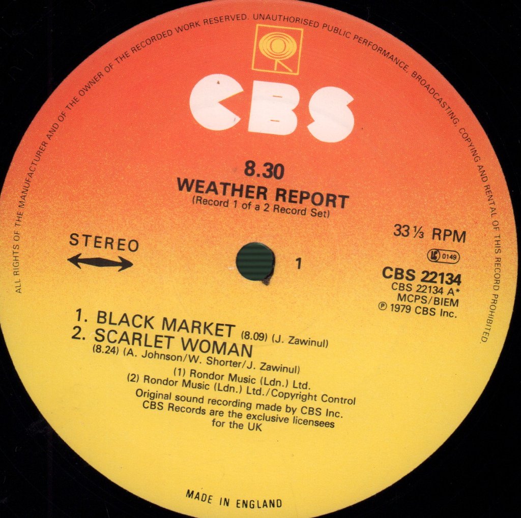 Weather Report - 8:30 - Double Lp