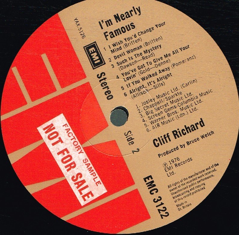 Cliff Richard - I'm Nearly Famous - Lp