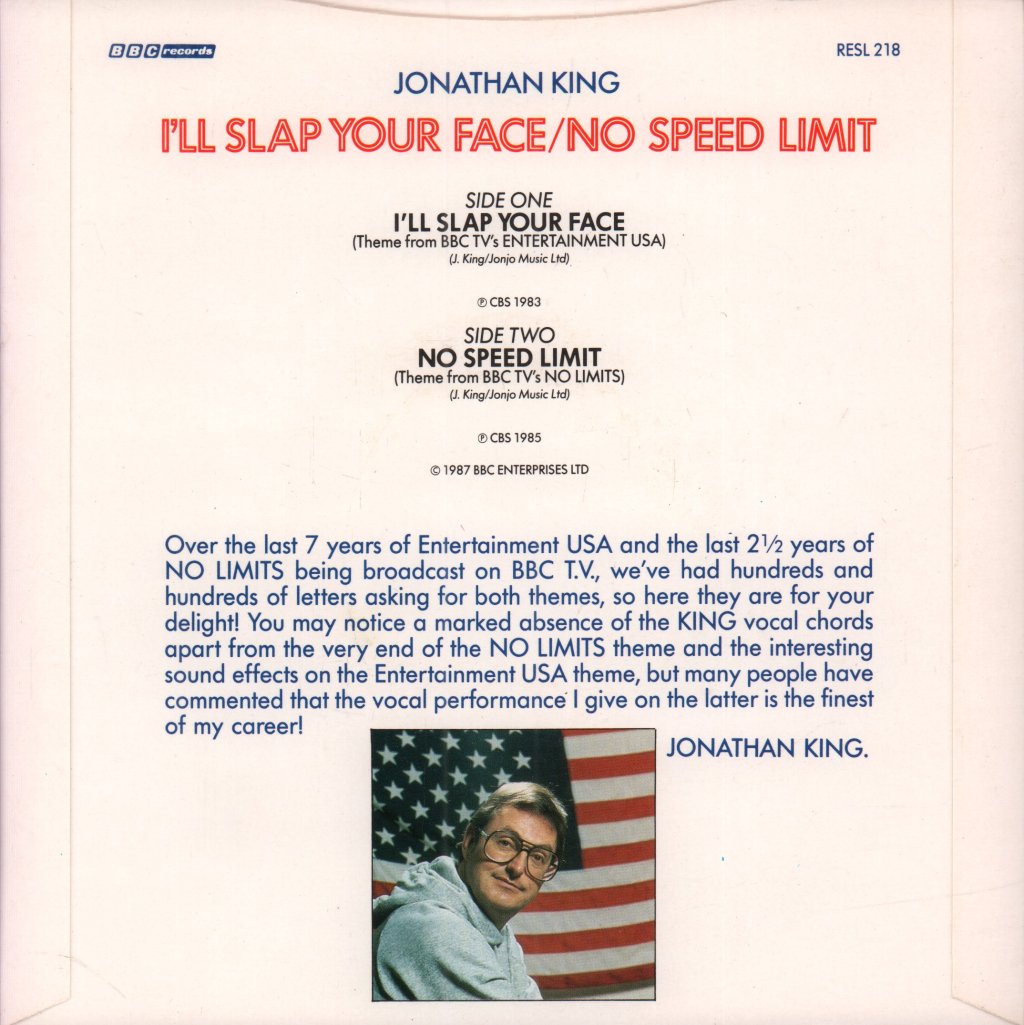 Jonathan King - I'll Slap Your Face - 7 Inch