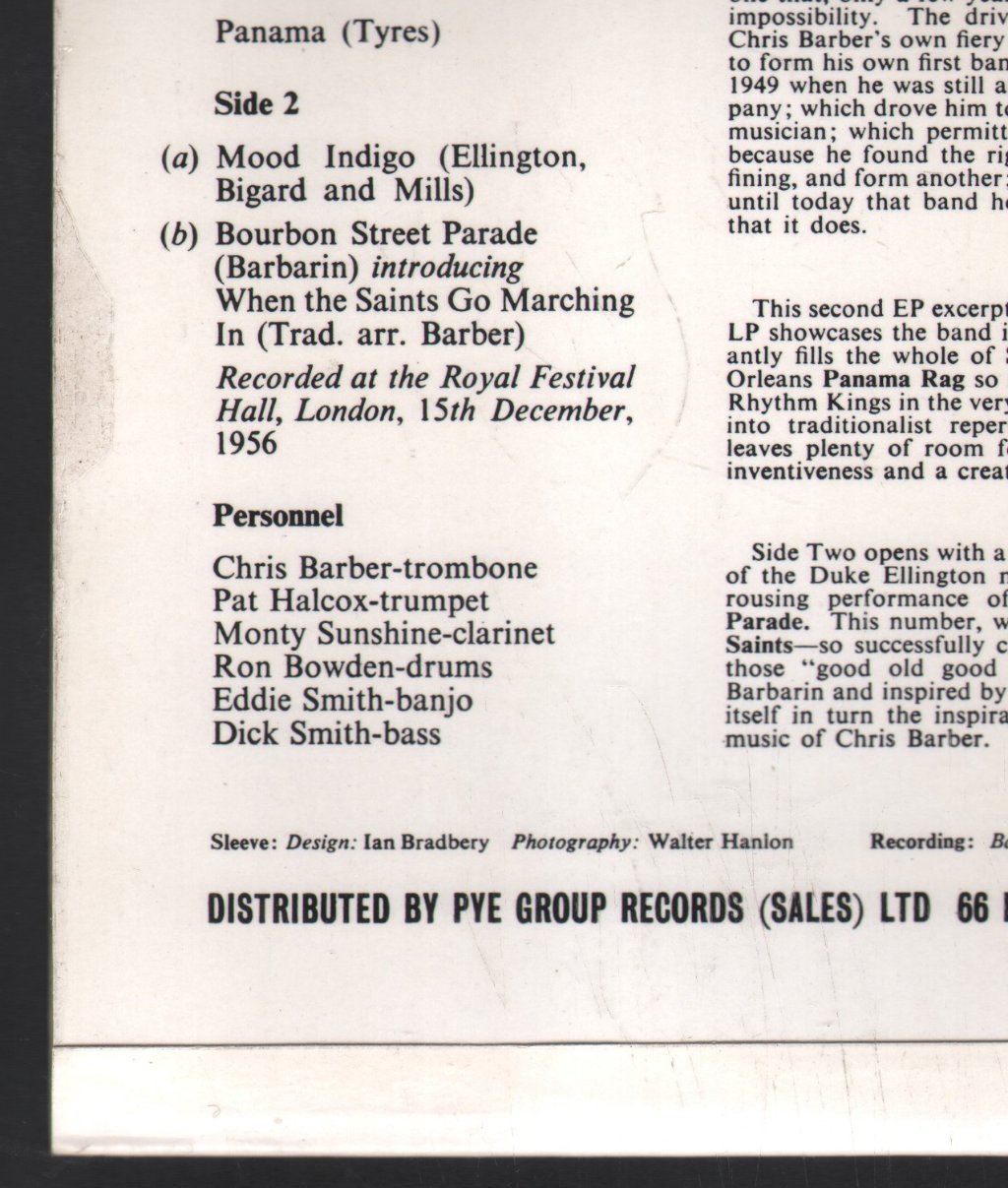 Chris Barber - In Concert Part Two - 7 Inch