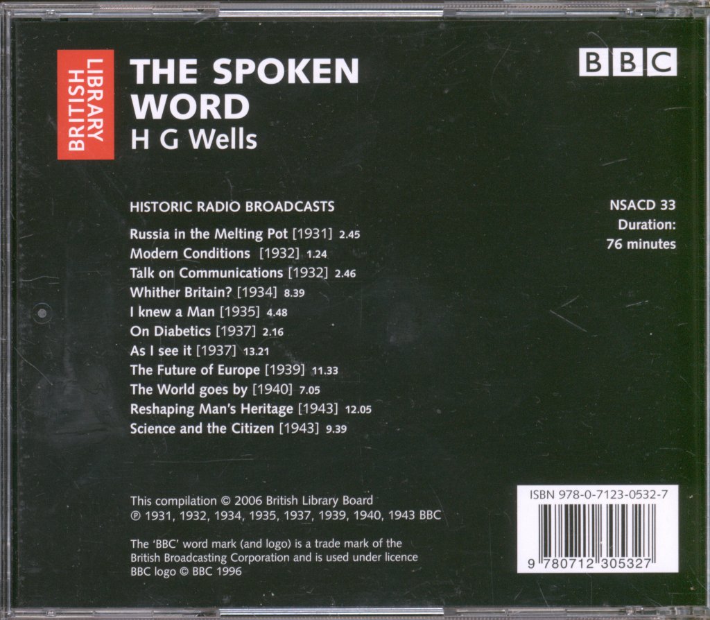 H.G. Wells - Spoken Word - Cd