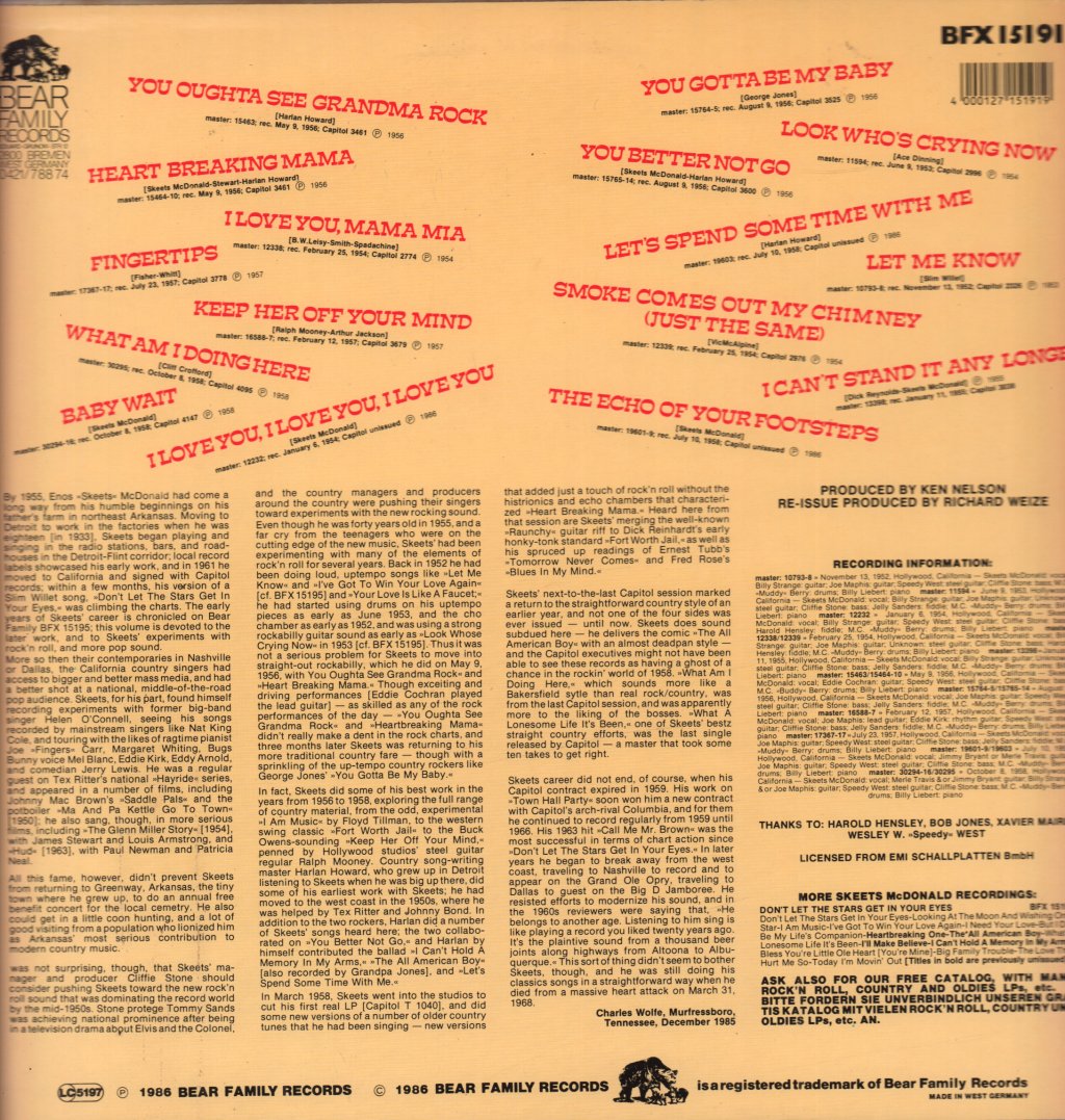 Skeets Mcdonald - Rockin' Rockin' - Lp