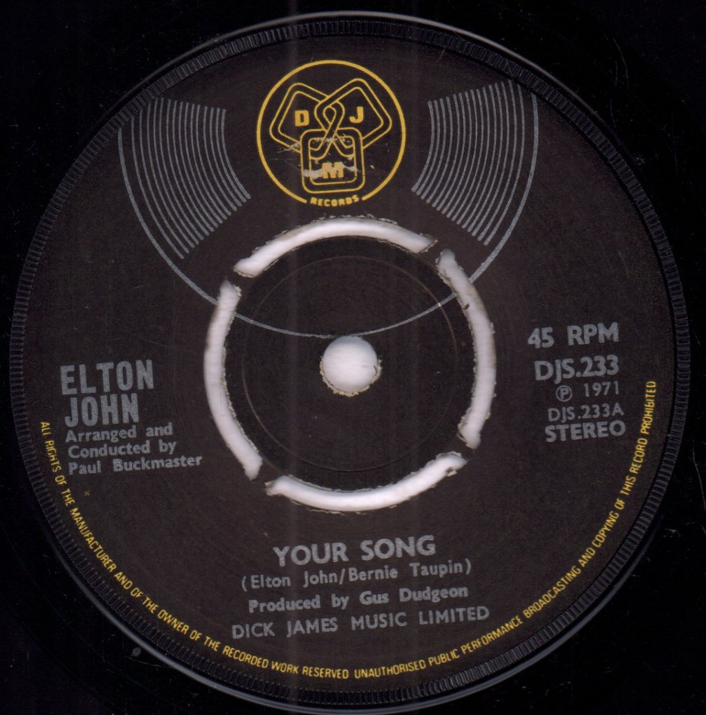 Elton John - Your Song - 7 Inch