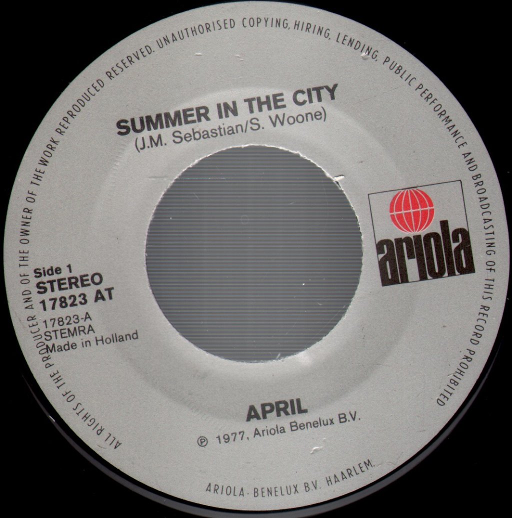 April (70'S Female Group) - Summer In The City - 7 Inch