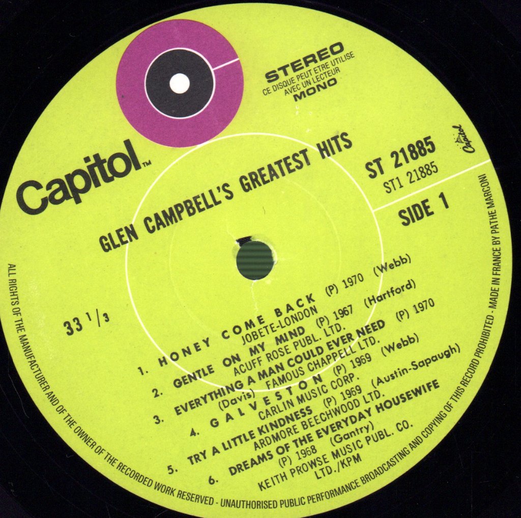 Glen Campbell - Greatest Hits - Lp