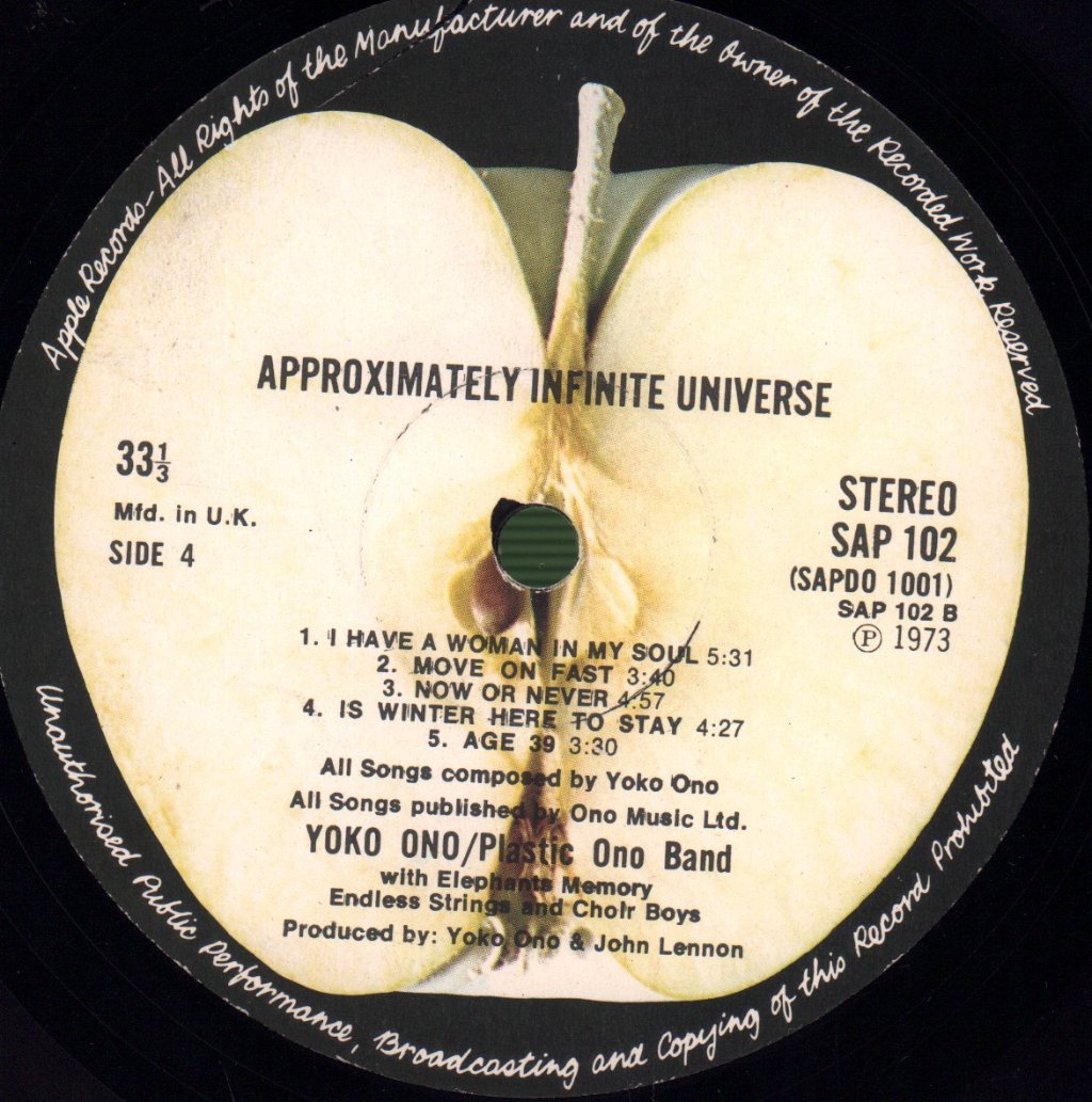 Yoko Ono - Approximately Infinite Universe - Double Lp