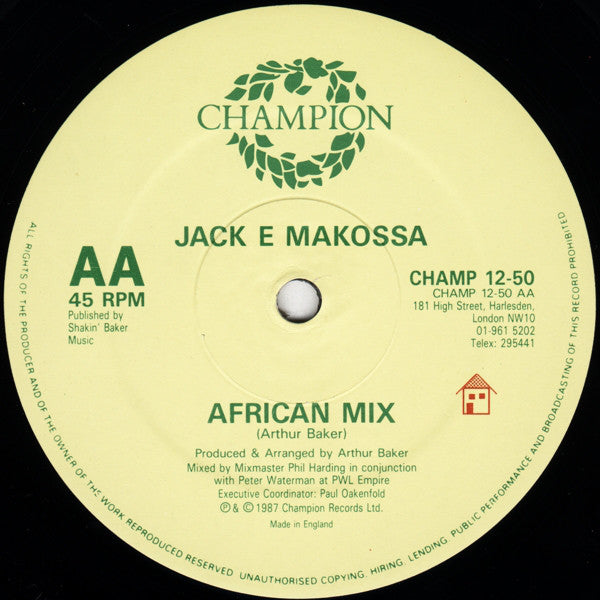 Jack E Makossa - Opera House - 12 Inch