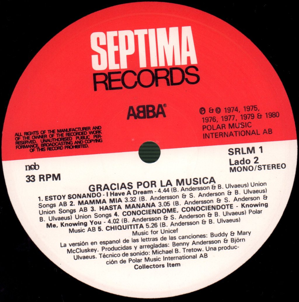 ABBA - Gracias Por La Musica - Lp