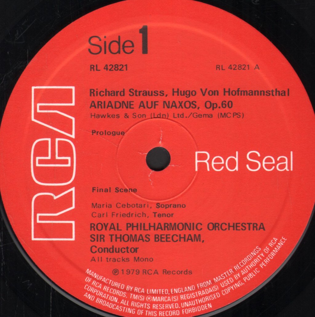 Sir Thomas Beecham - Richard Strauss - Closing Scenes from Ariadne Auf Naxos & Elektra - Lp