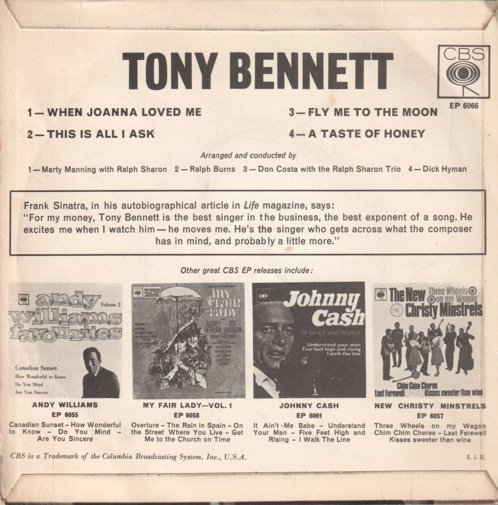 Tony Bennett - When Joanna Loved Me - 7 Inch