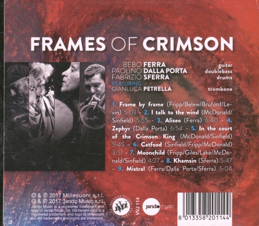 Bebo Ferra, Paolino Dalla Porta, Fabrizio Sferra Featuring Gianluca Petrella - Frames Of Crimson - Cd