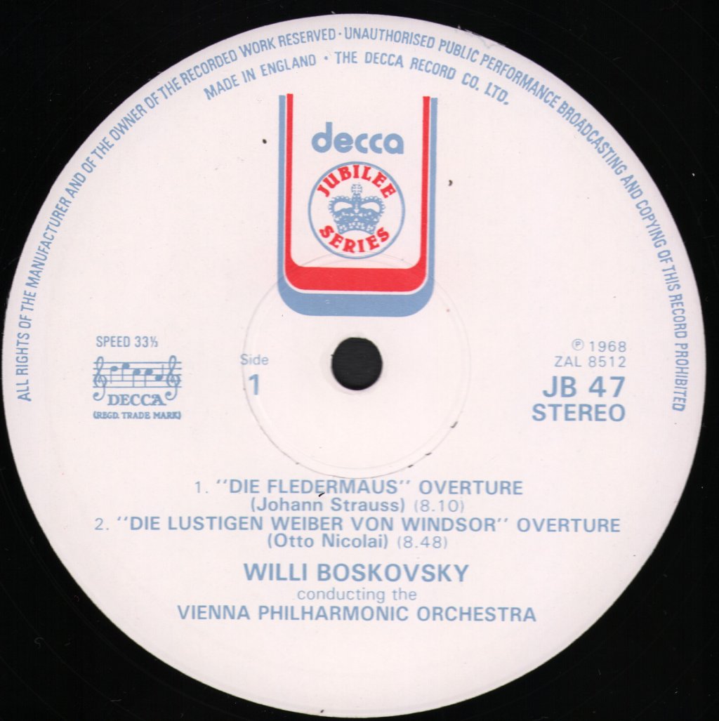 Willi Boskovsky / Vienna Philharmonic Orchestra - Overtures Of Old Vienna - Lp