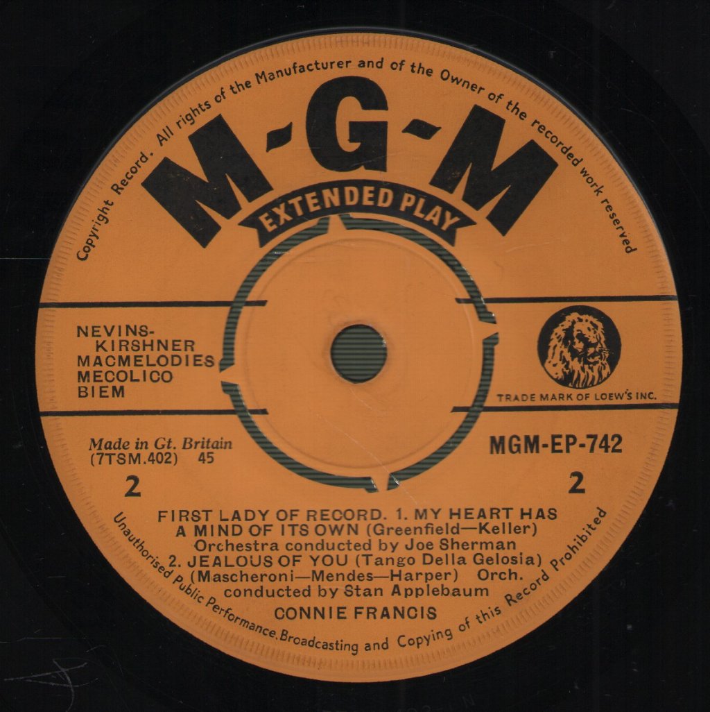 Connie Francis - First Lady Of Record - 7 Inch