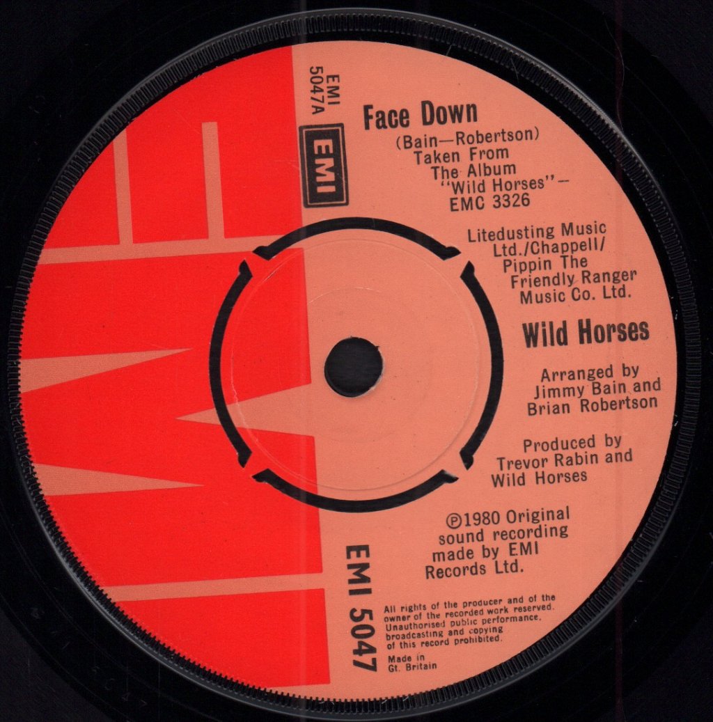 Wild Horses - Face Down - 7 Inch