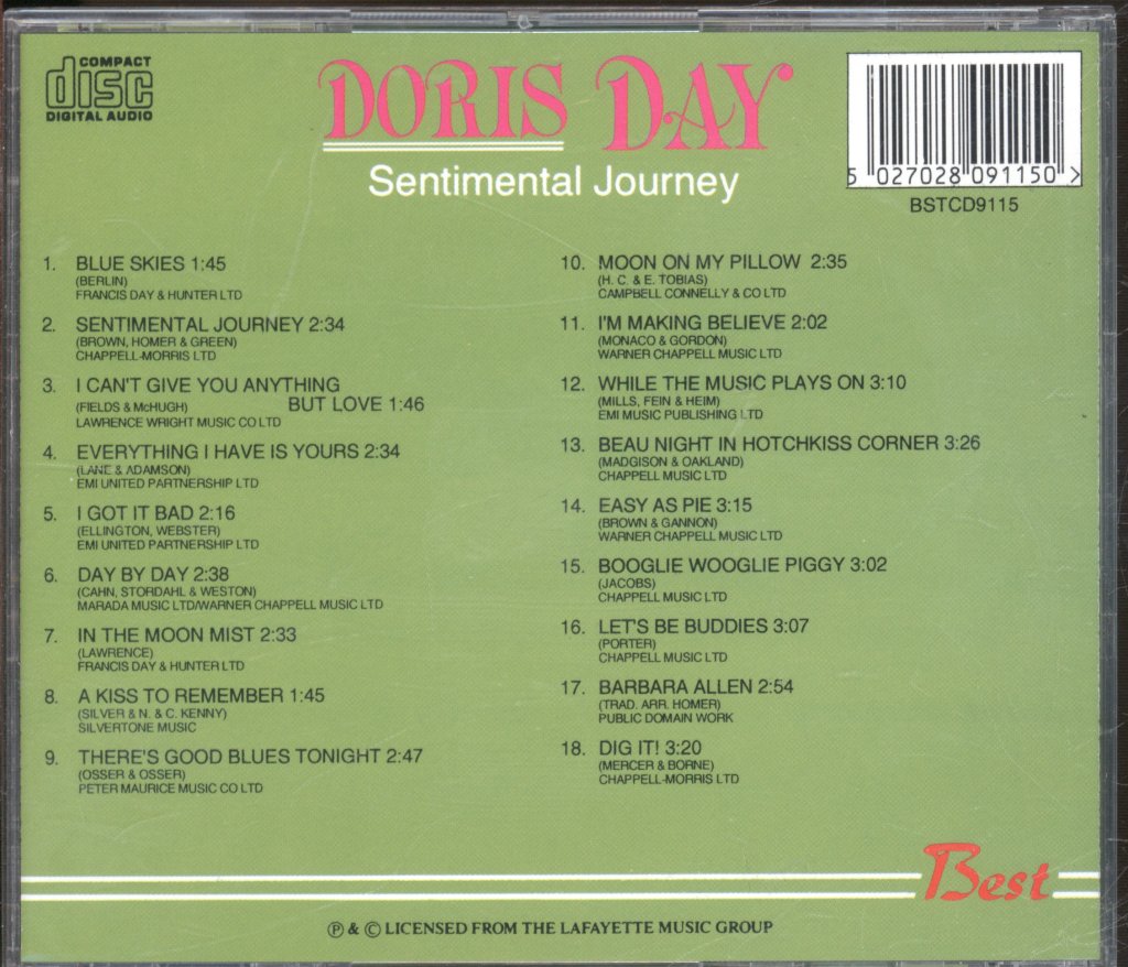 Doris Day - Sentimental Journey - Cd