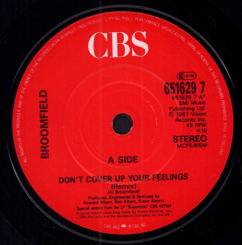 Broomfield - Don't Cover Up Your Feelings - 7 Inch