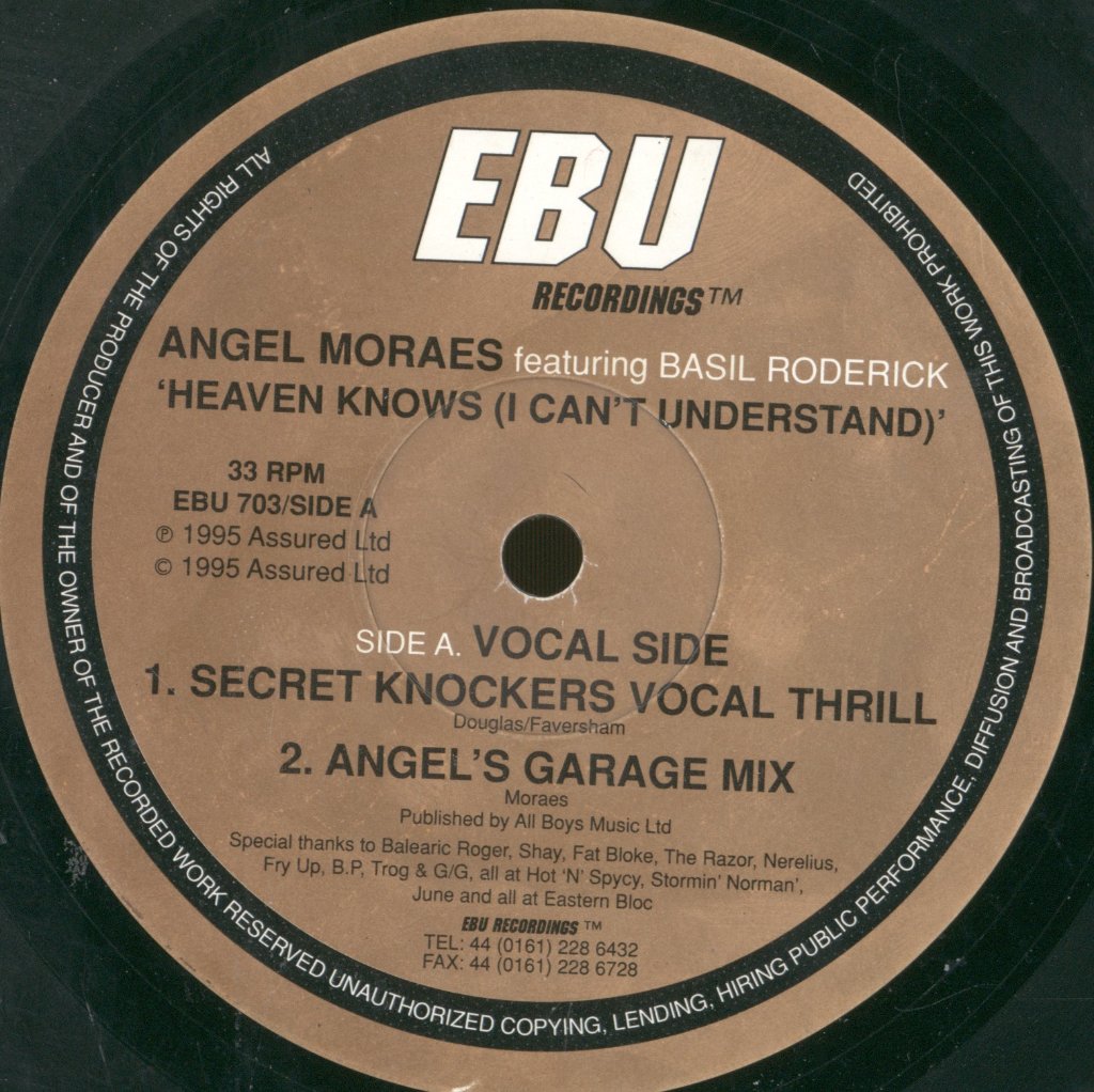 Angel Moraes - Heaven Knows (I Can't Understand) - 12 Inch