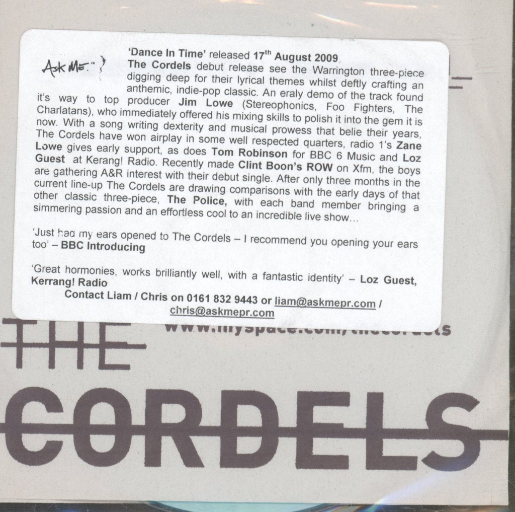 Cordels - Dance In Time - Cdr