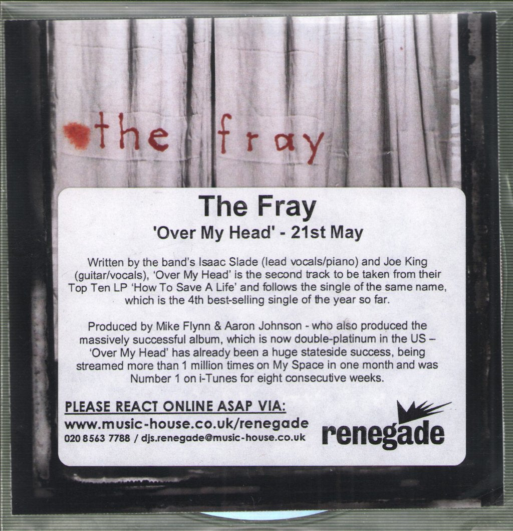 Fray - Over My Head (Cable Car) - Cdr
