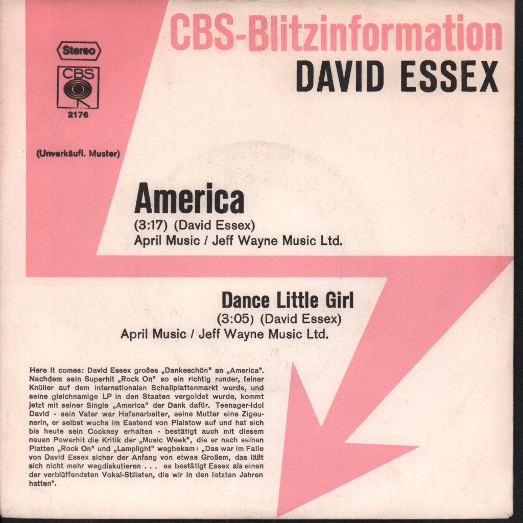 David Essex - America - 7 Inch