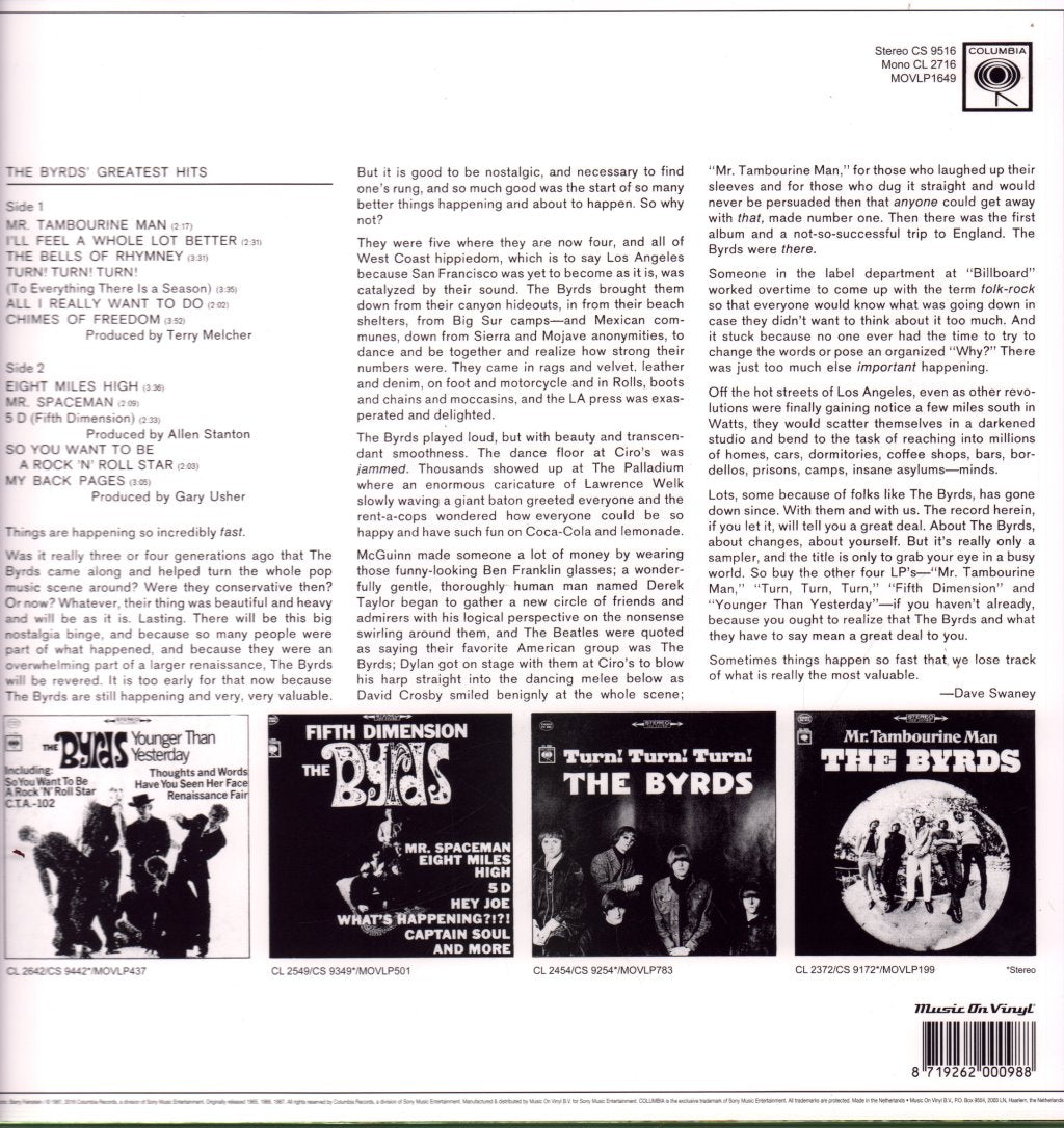 Byrds - Byrds' Greatest Hits - Lp