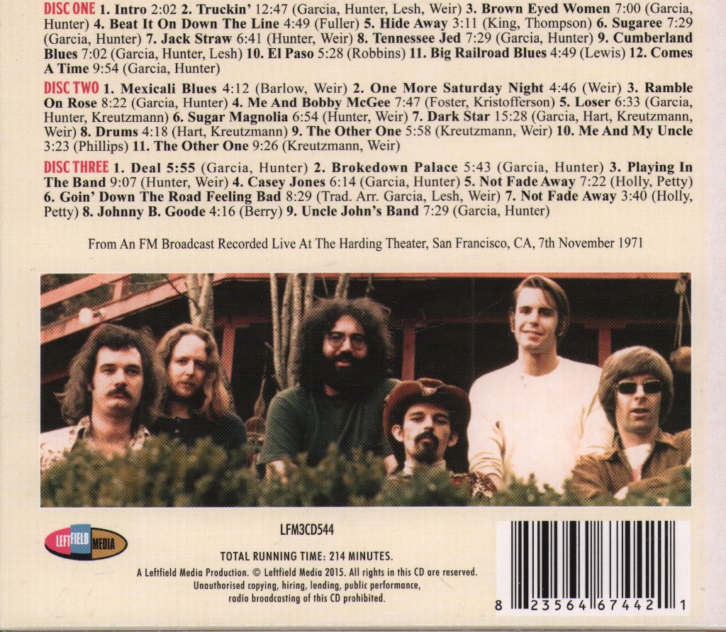 Grateful Dead - Harding Theater 1971 - Triple Cd