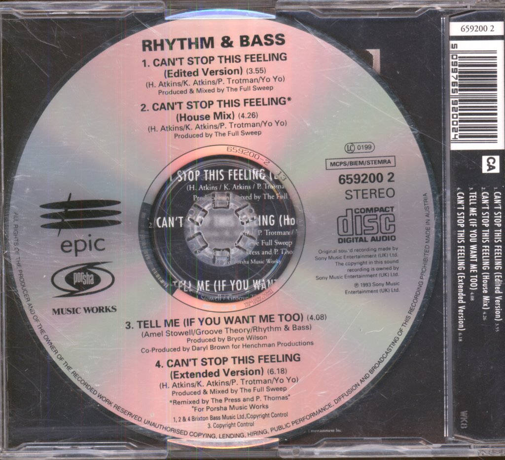 Rhythm N Bass - Can't Stop This Feeling - Cd