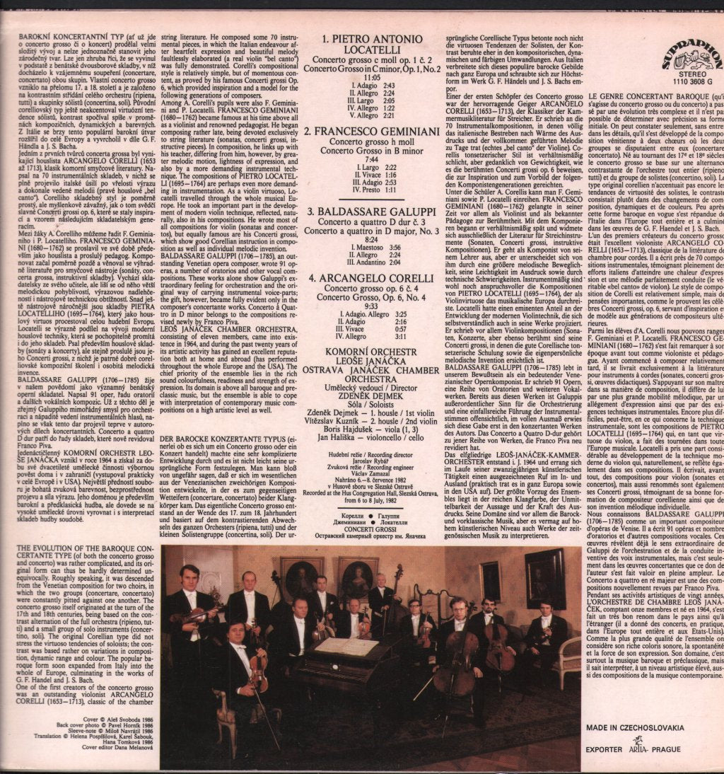 Ostrava Janacek Chamber Orchestra - Concerti Grosso - Lp