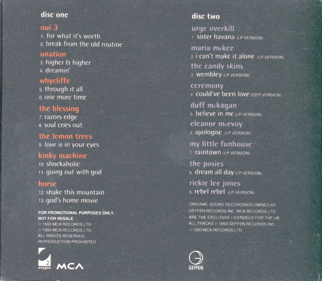 Various Artists - MCA:UK Geffen Sampler - Double Cd
