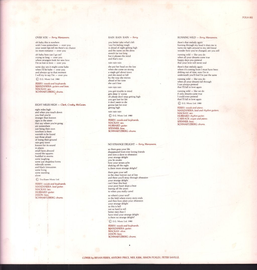 Roxy Music - Flesh And Blood - Lp