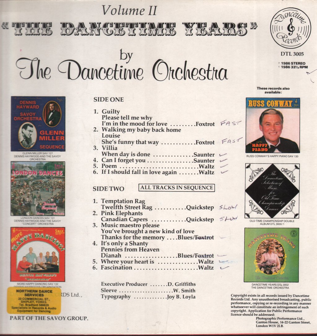 Dancetime Orchestra - Dancetime Years- Volume 2 - Lp