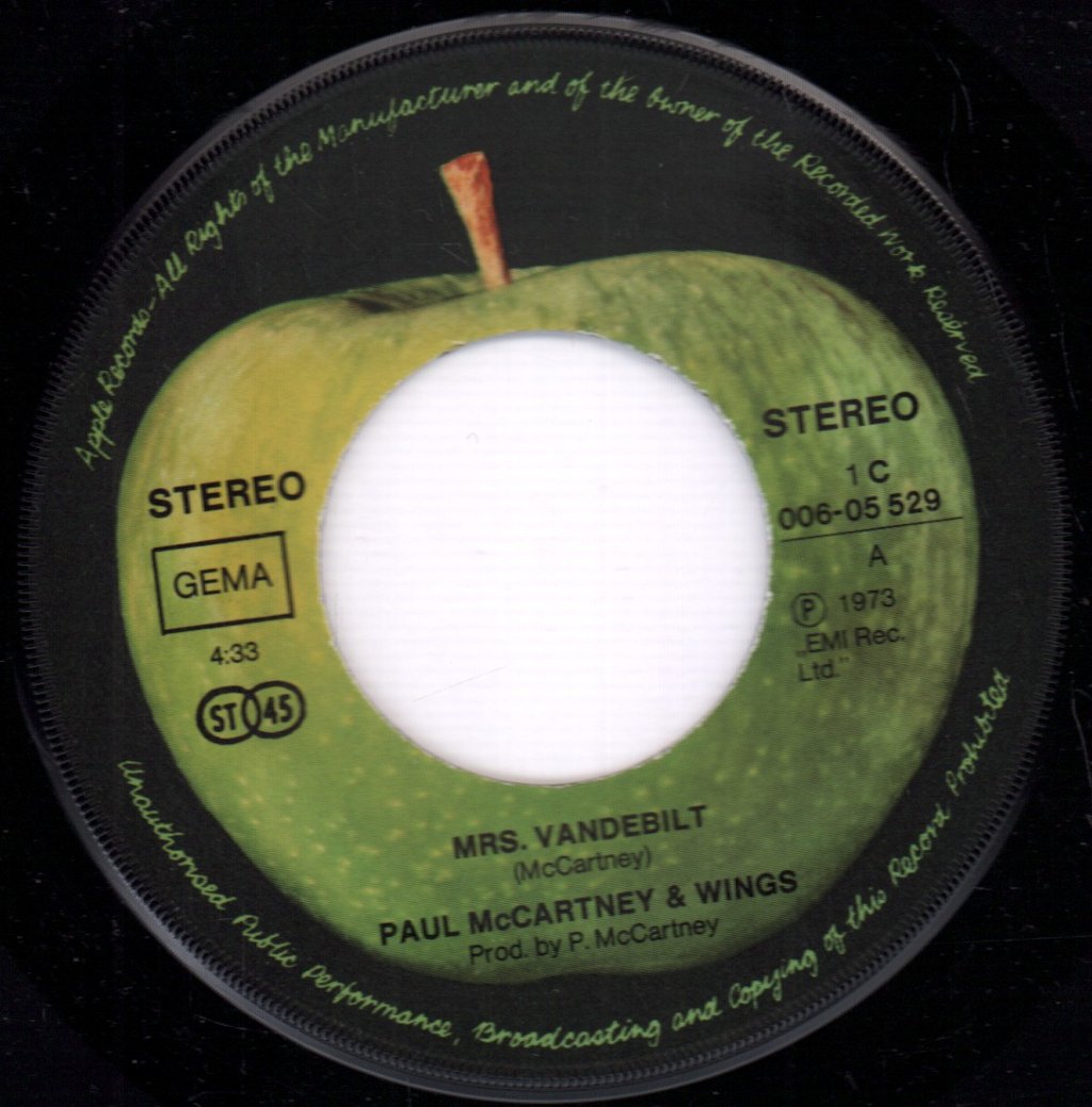 Paul McCartney And Wings - Mrs Vandebilt - 7 Inch