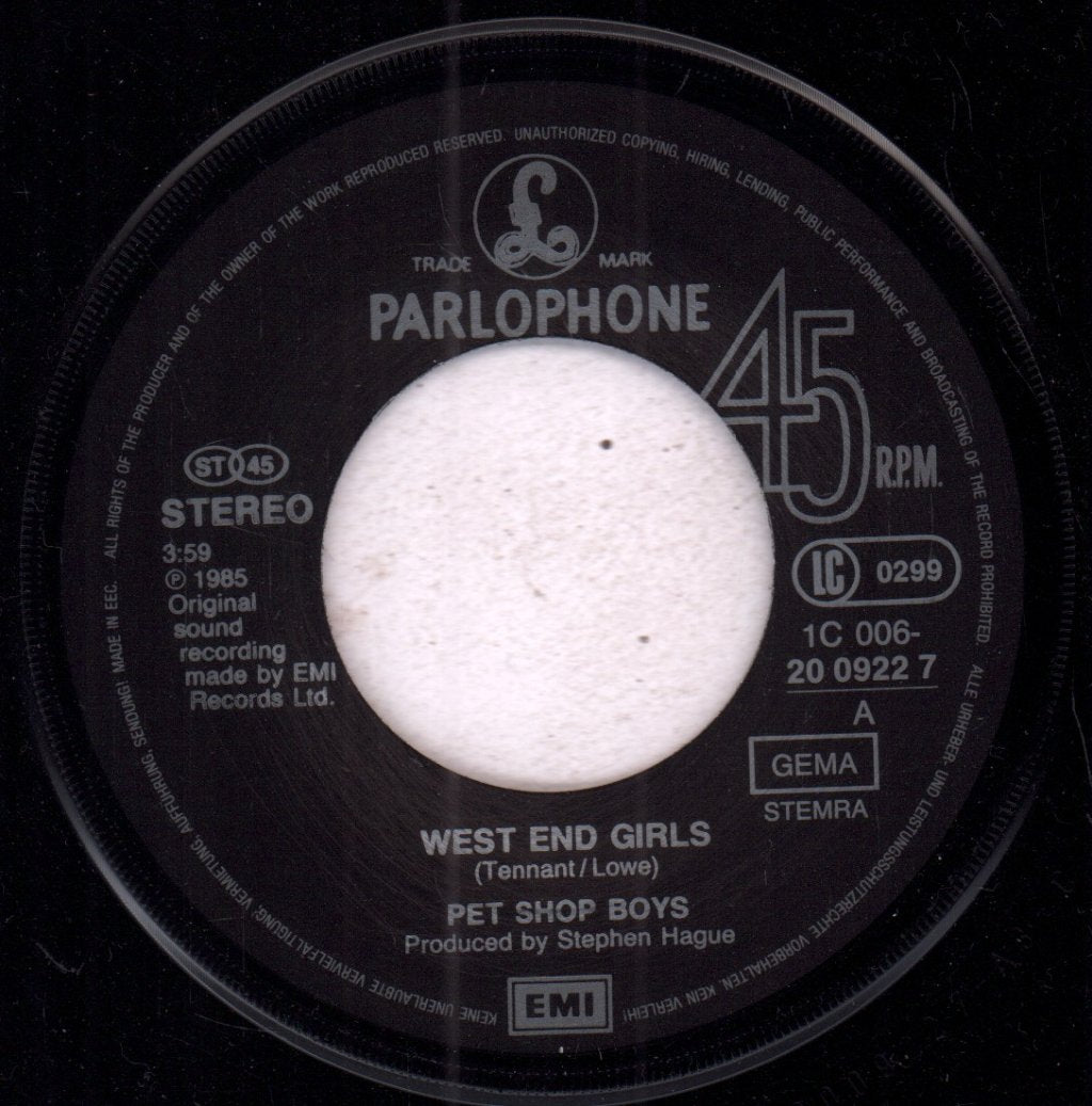 Pet Shop Boys - West End Girls - 7 Inch
