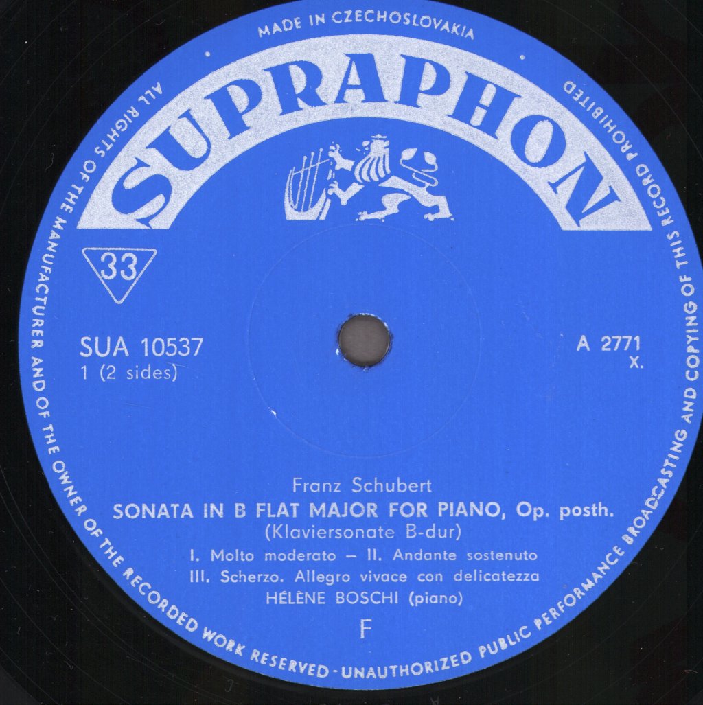 Helene Boschi - Schubert - Sonata In B Flat Major, Op. Posth / Haydn - Sonata In E Flat Major - Lp