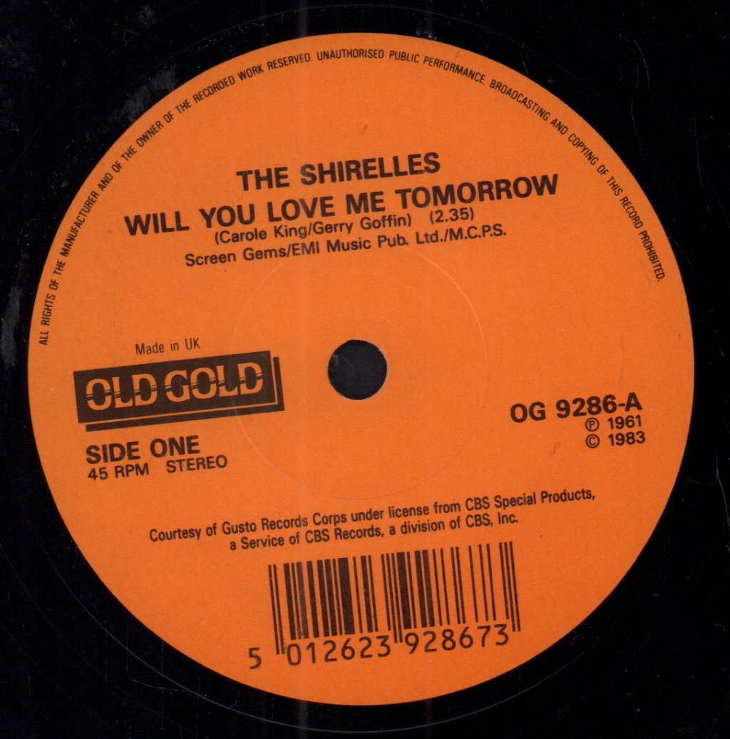 Shirelles - Will You Love Me Tomorrow - 7 Inch