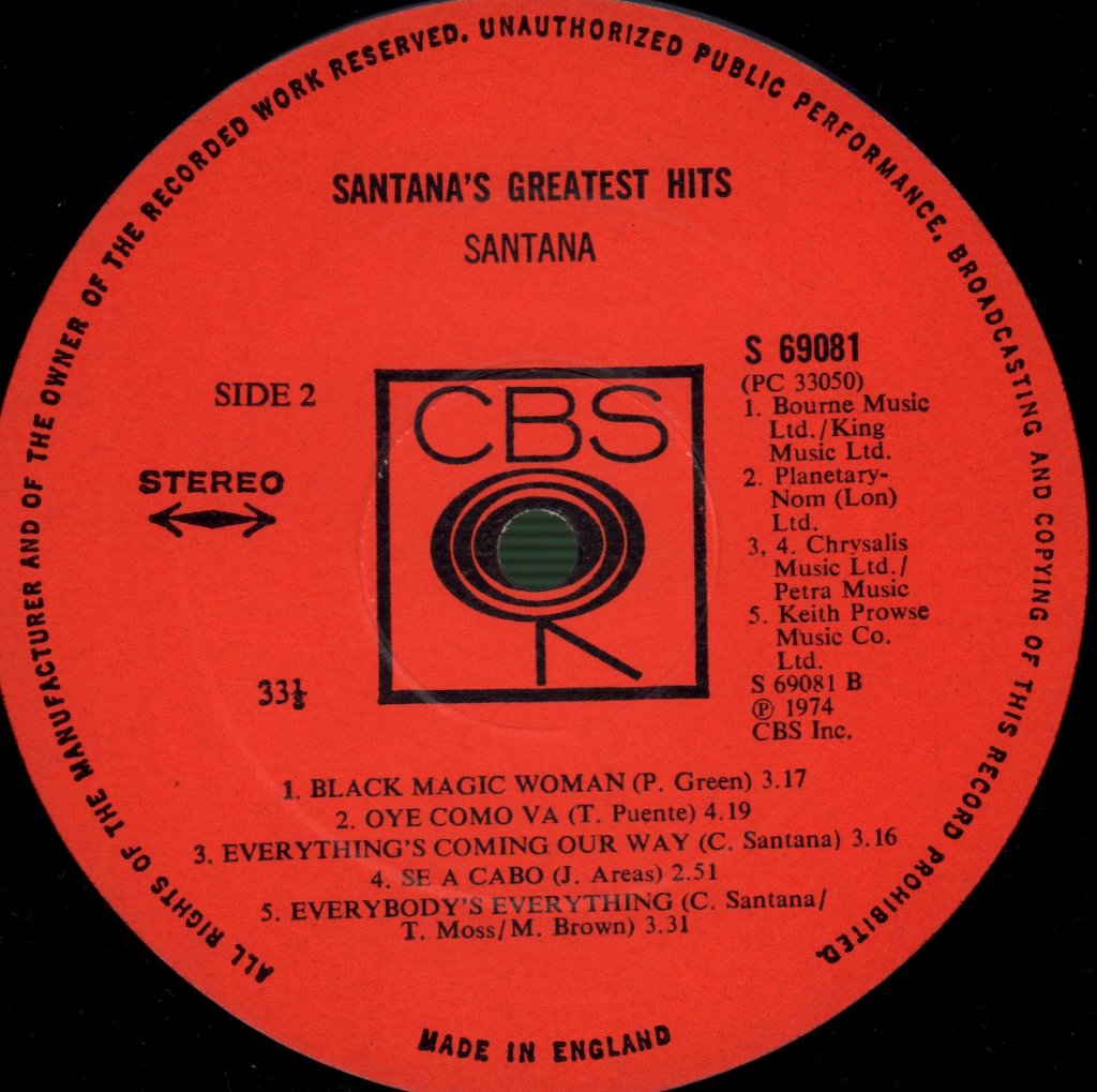 Santana - Greatest Hits - Lp