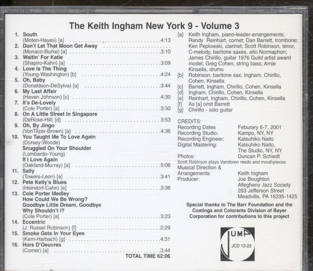 Keith Ingham New York 9 - Volume 3 - Cd