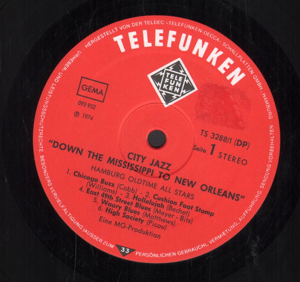 Hamburg Oldtime Allstars - Down The Mississippi To New Orleans - Double Lp