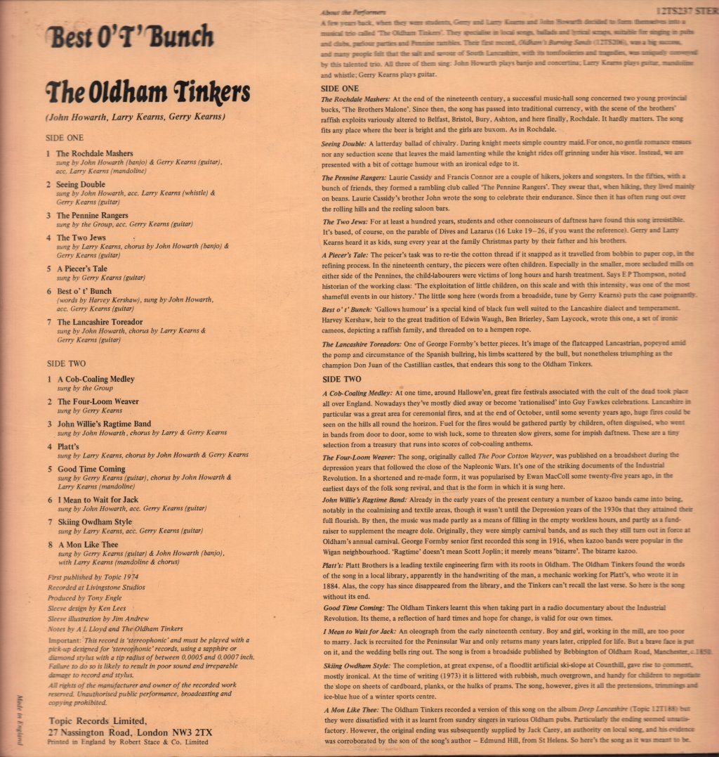 Oldham Tinkers - Best O' T' Bunch - Lp