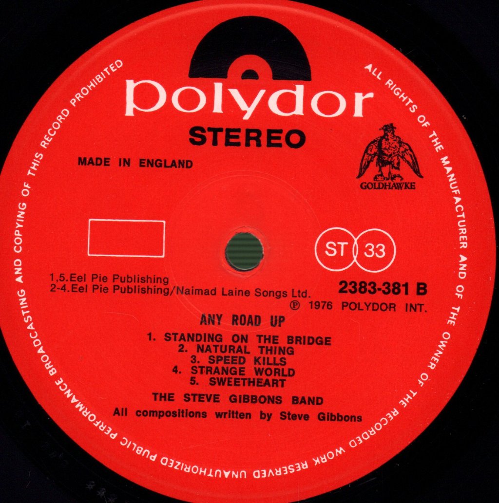 Steve Gibbons Band - Any Road Up - Lp