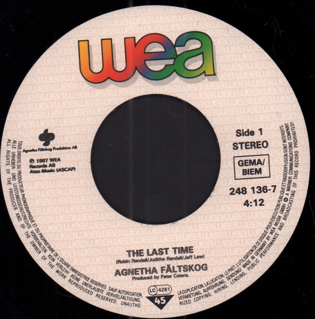 Agnetha Faltskog - Last Time - 7 Inch