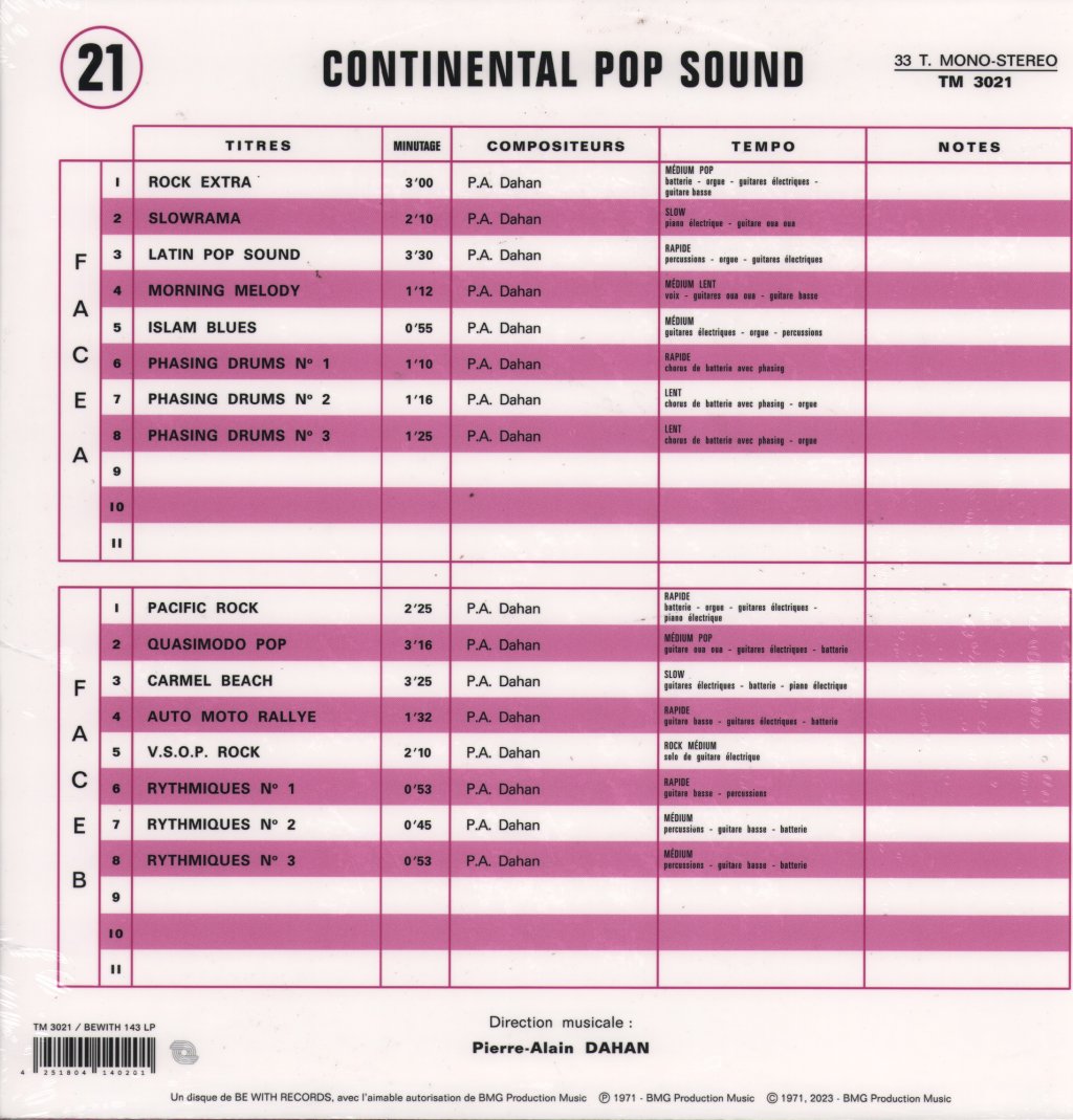 Pierre-Alain Dahan - Continental Pop Sound - Lp