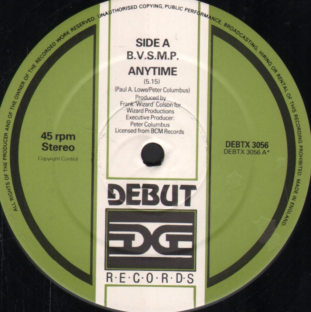 B.V.S.M.P. - Anytime - 12 Inch