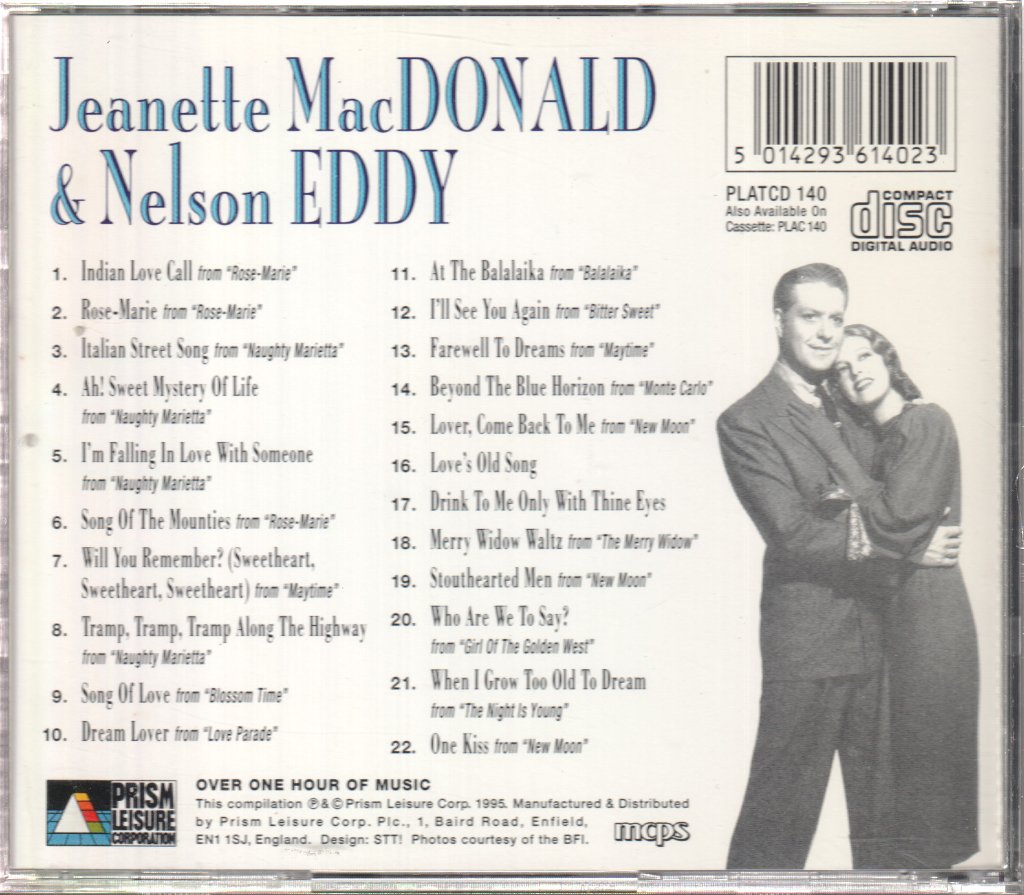 Jeanette Macdonald And Nelson Eddy - Sweethearts (20 Favourites) - Cd