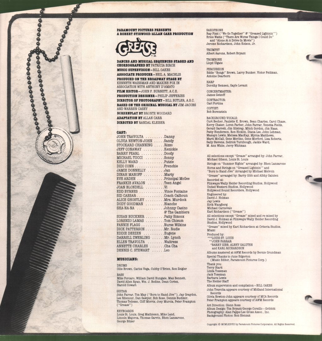 Various Artists - Grease (Original Movie Soundtrack) - Double Lp