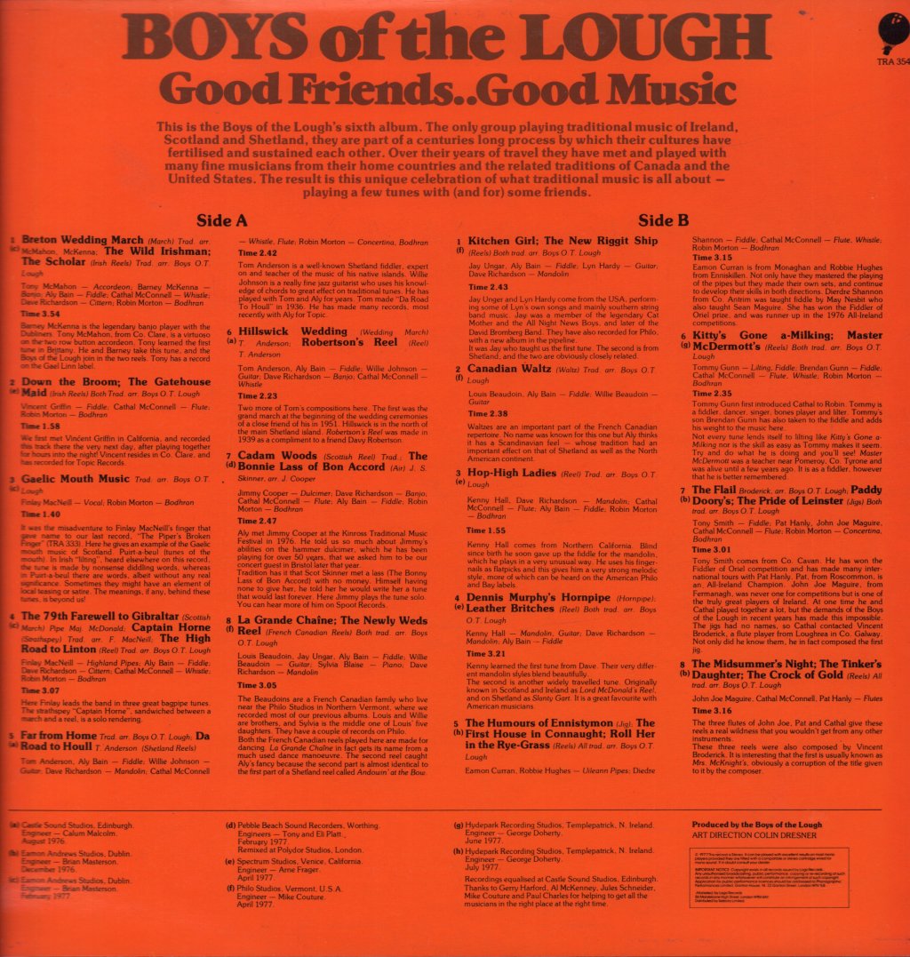 Boys Of The Lough - Good Friends Good Music - Lp